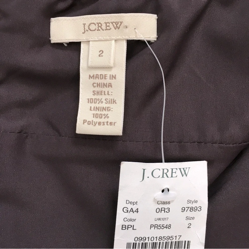 J. Crew juliet strapless chiffon 100% silk bridal prom mini dress